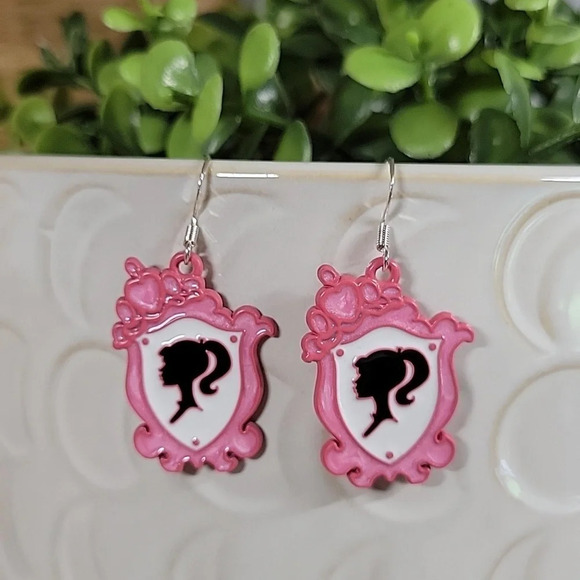 Barbie Yearbook Portrait Drop Earrings, S925 wires - Picture 1 of 8